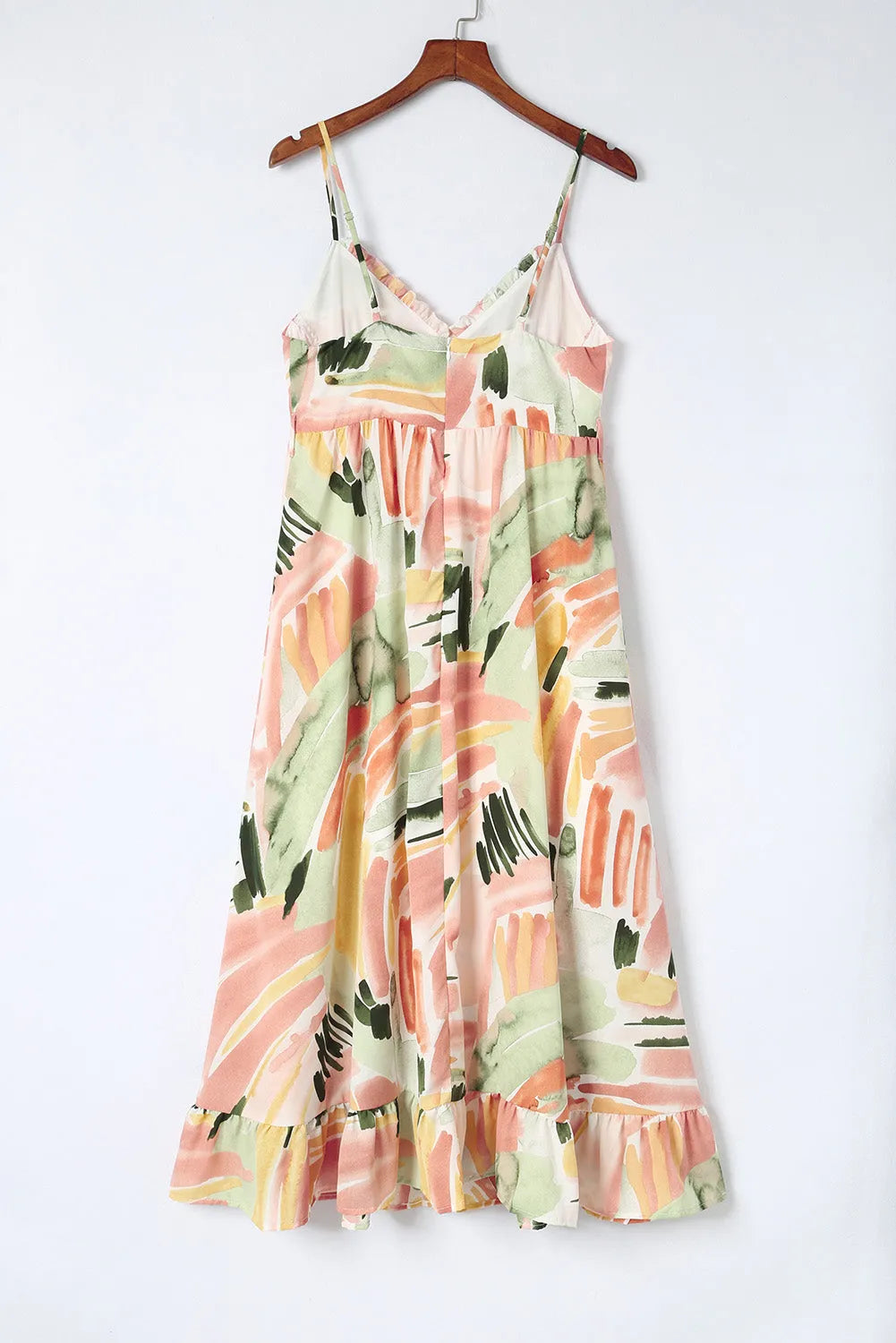 Multicolor Spaghetti Straps Graffti Print Long Dress - Chic Meadow Boutique 