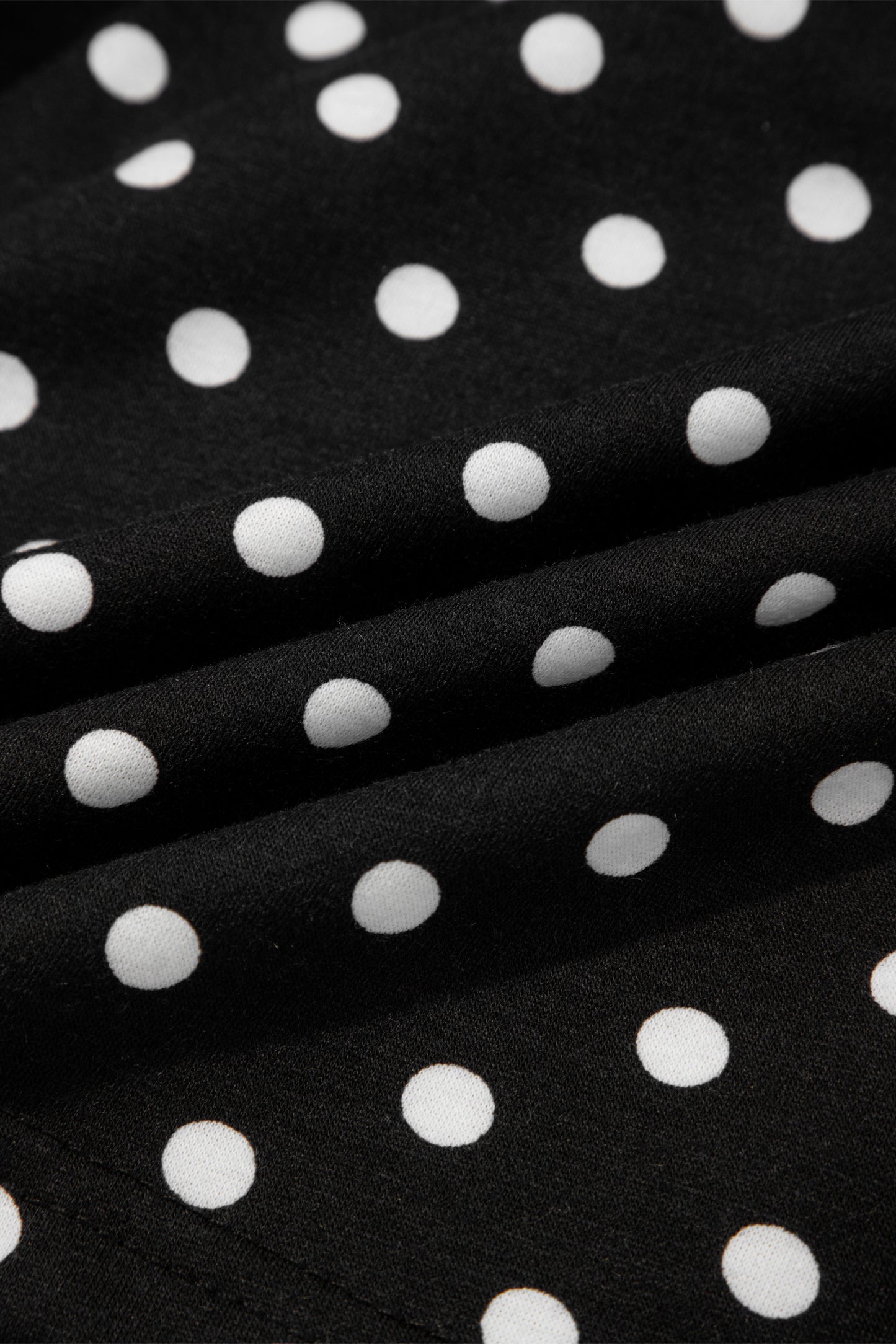 Black Polka Dot Drawstring Casual Mini Skort