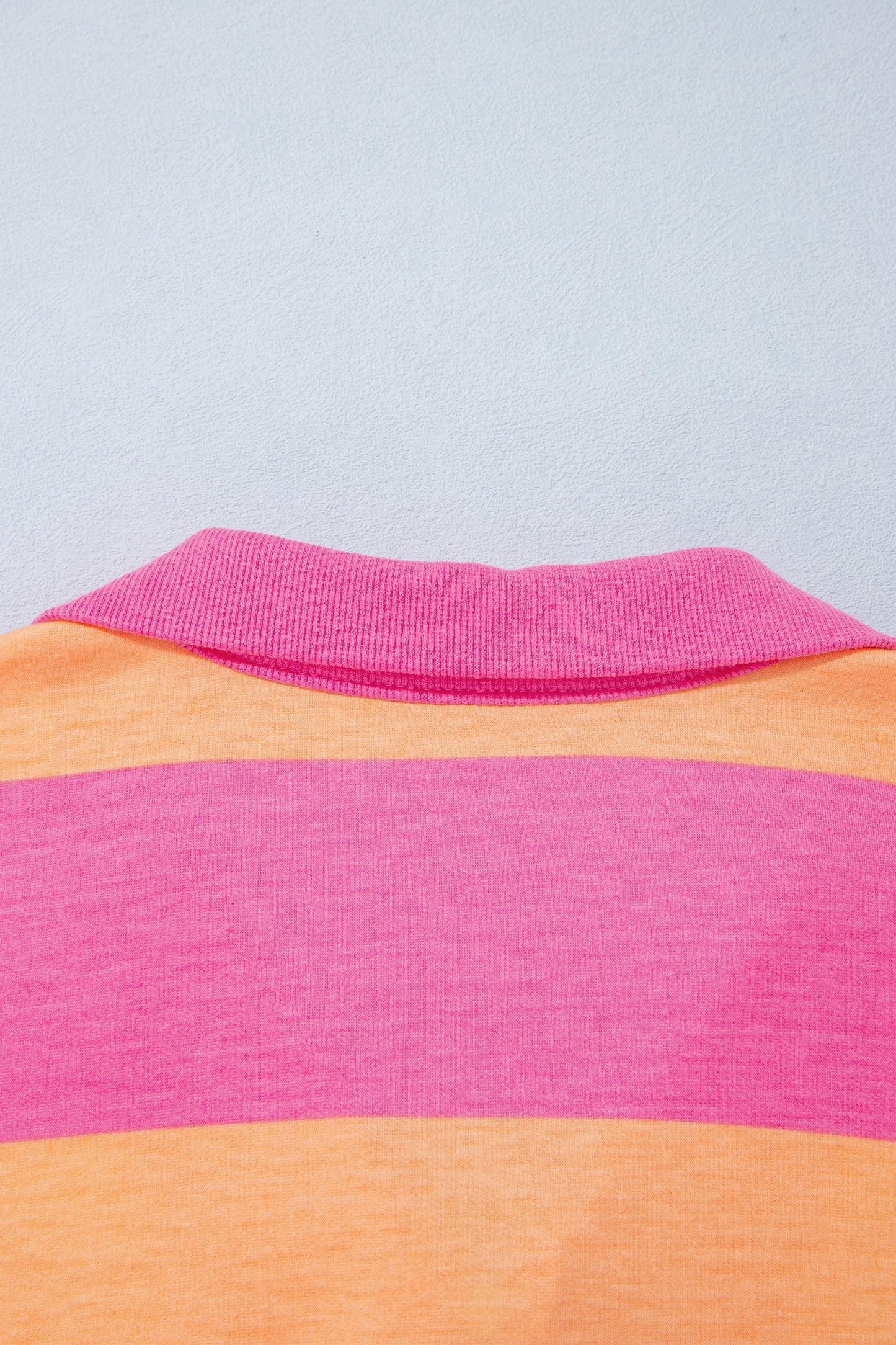Orange Stripe Colorblock Half Sleeve Top Casual Loose Pants 2pcs Set