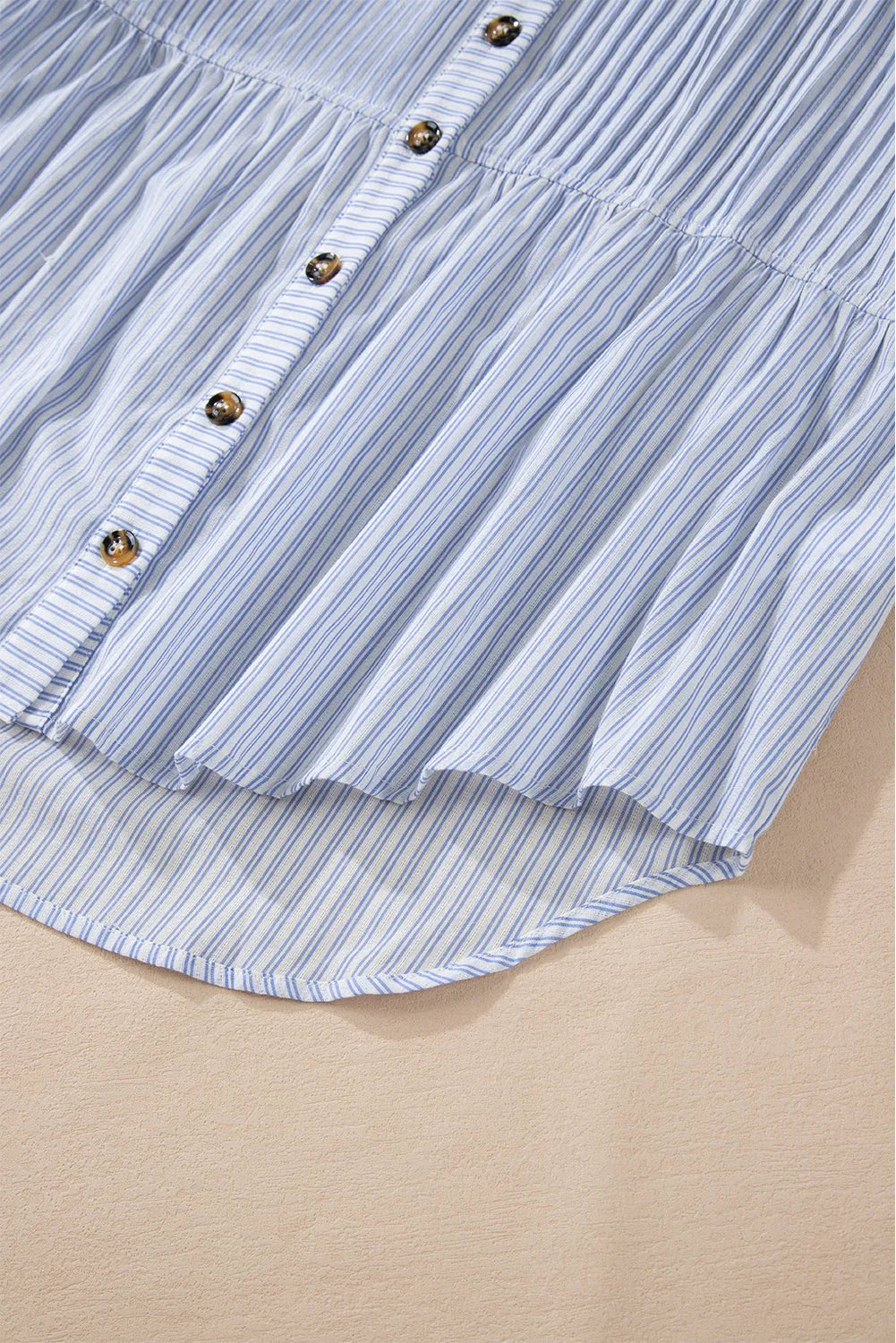 Sky Blue Stripe Striped Buttoned up Long Sleeve Shirt - Chic Meadow Boutique 