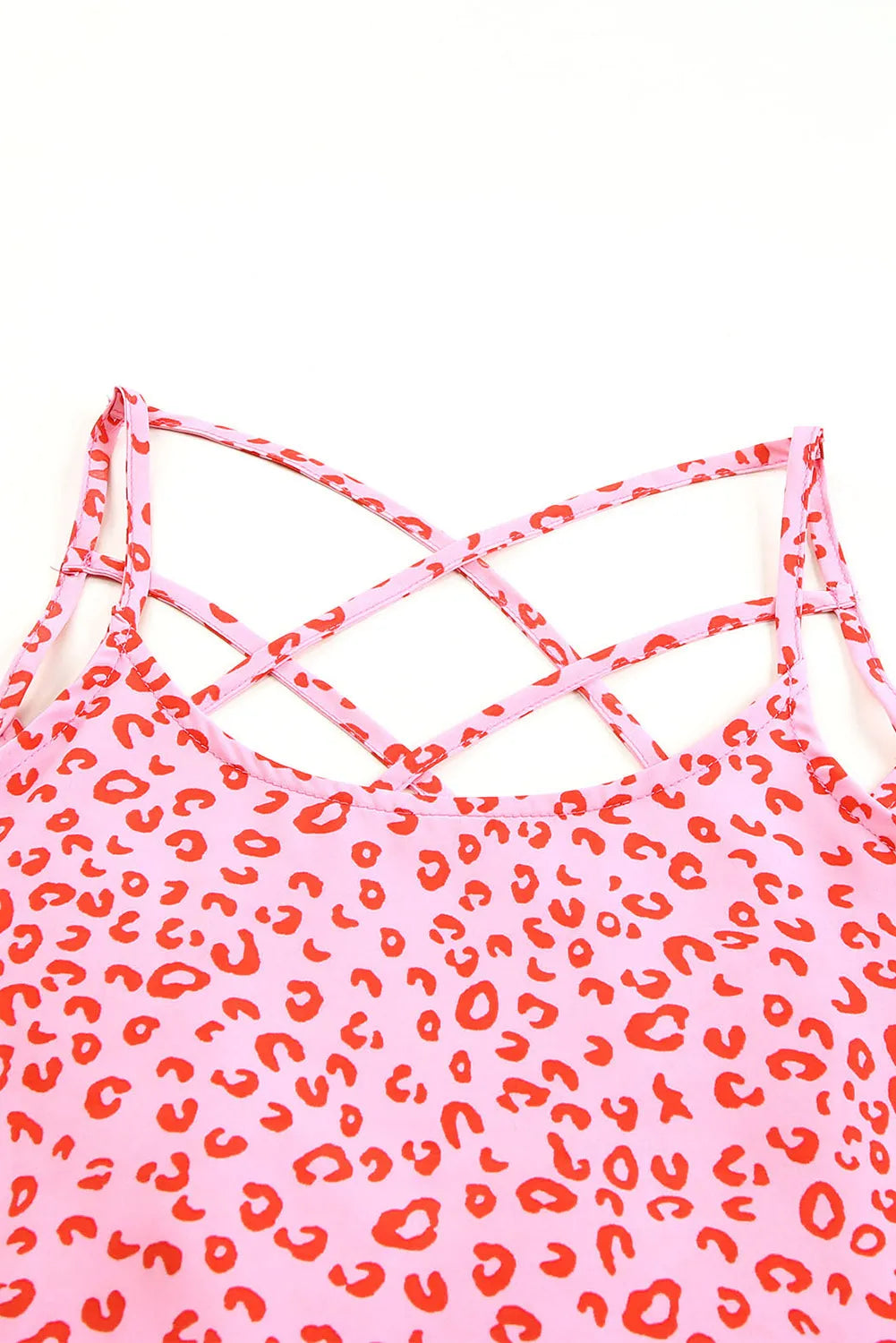 Leopard Strappy Back Detail Loose Tank Top - Chic Meadow Boutique 