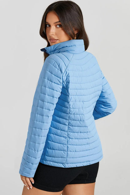 Outerwear/Coats Myosotis Solid Color Quilted Zip-up Puffer Jacket