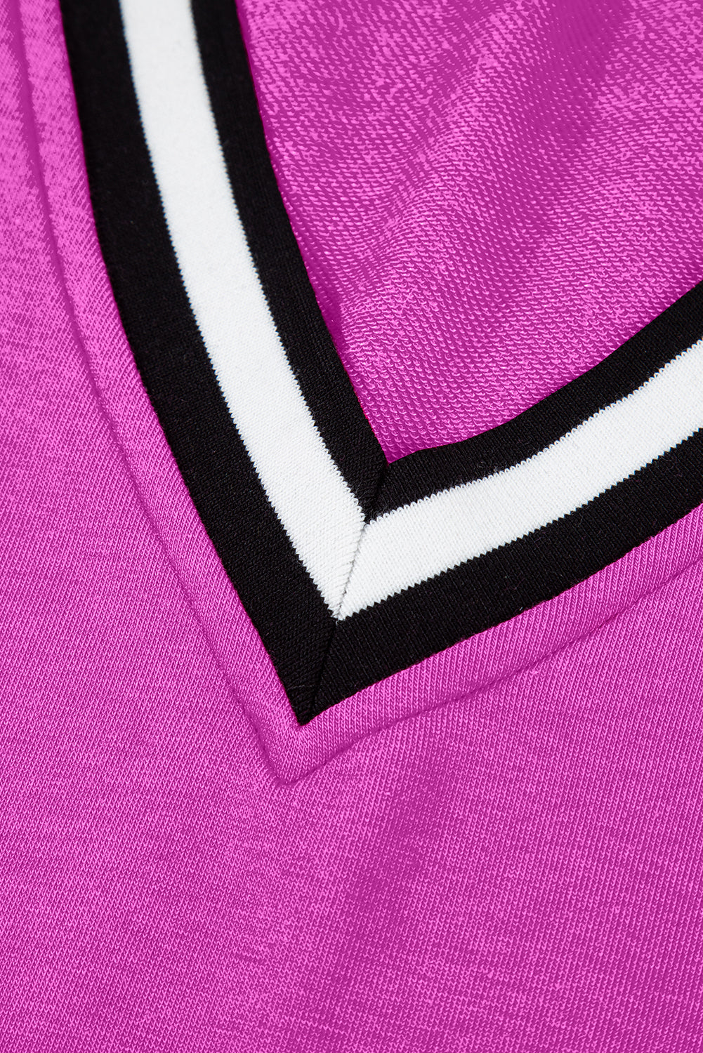 Purple Orchid Color Contrast Trim V Neck Shift Sleeveless Mini Dress