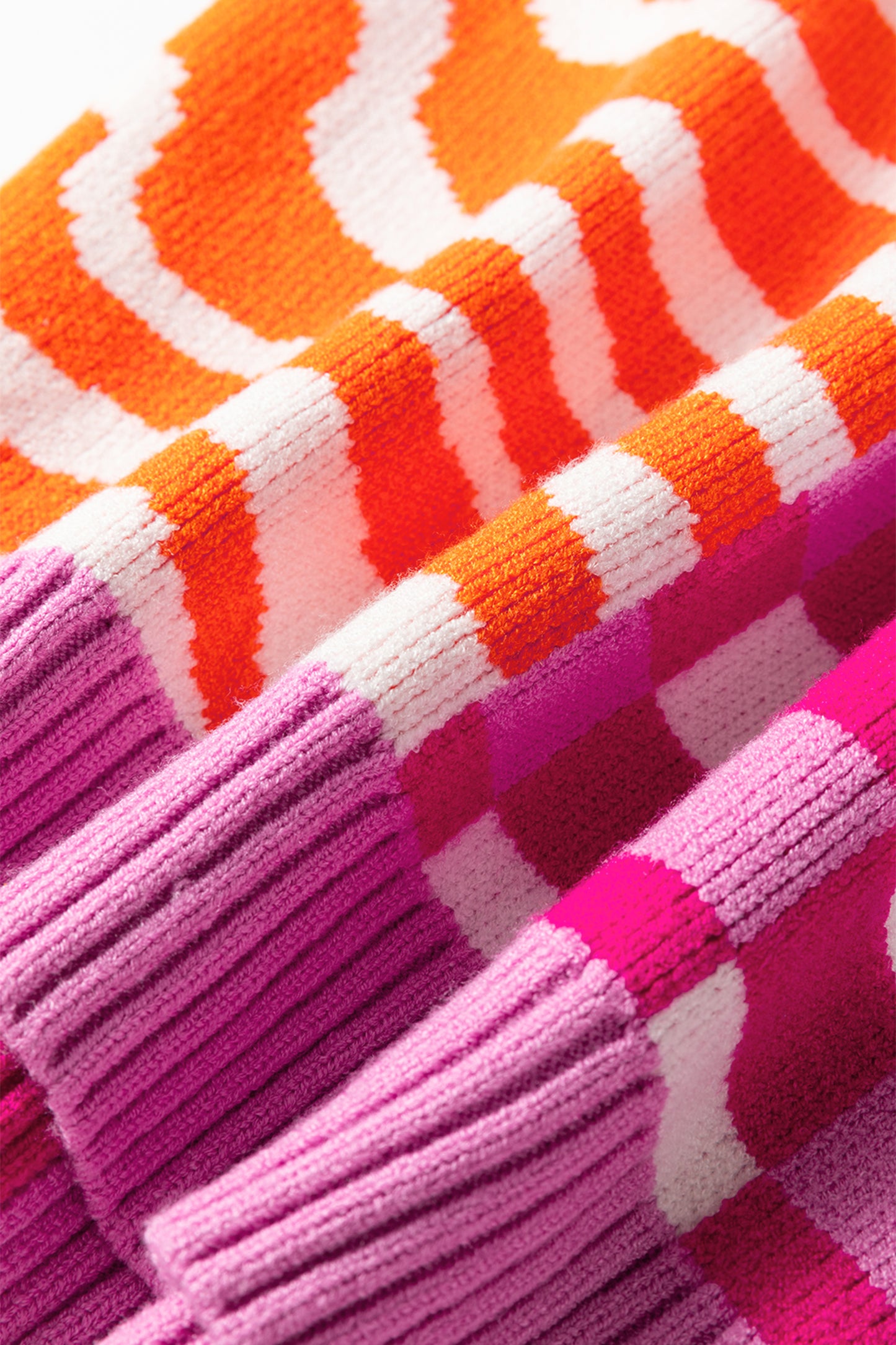 Yellow Striped Checkered Contrast Patchwork V Neck Sweater Vest