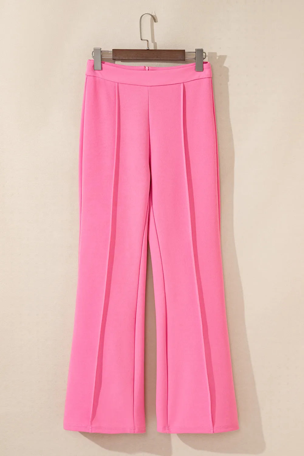 Sachet Pink High Waist Central Seam Flared Pants - Chic Meadow Boutique 