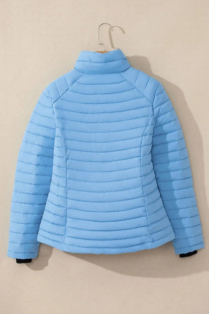 Outerwear/Coats Myosotis Solid Color Quilted Zip-up Puffer Jacket