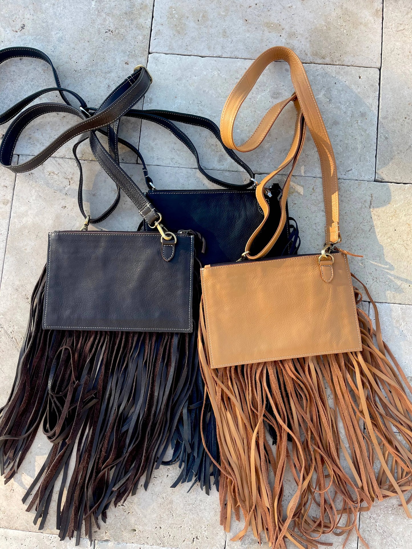 THE JESSE CROSSBODY cowhide fringe tassel purse bag - Chic Meadow Boutique 