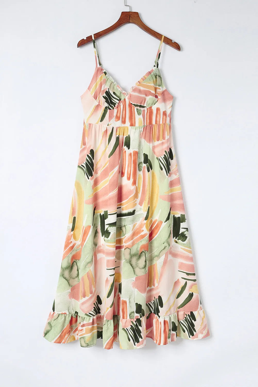 Multicolor Spaghetti Straps Graffti Print Long Dress - Chic Meadow Boutique 