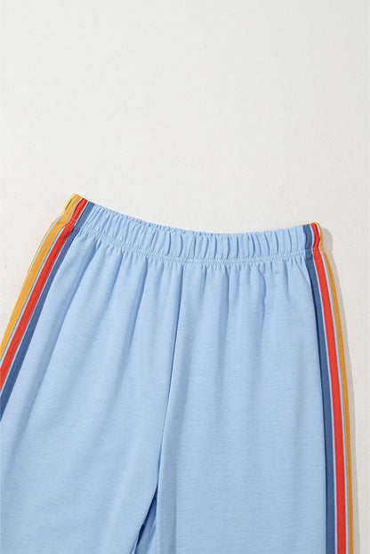 Light Blue Counting Rainbows High Waist Sweatpants