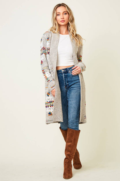 Multi Aztec Print Cardigan - Plus Size