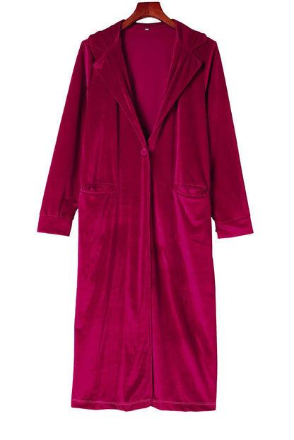 Retro Velvet Long Sleeve Pocket Coat - Chic Meadow Boutique 