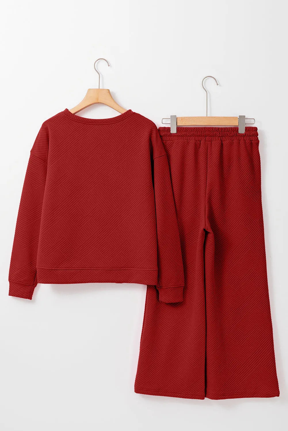 Red Dahlia Ultra Loose Textured 2pcs Slouchy Outfit - Chic Meadow Boutique 