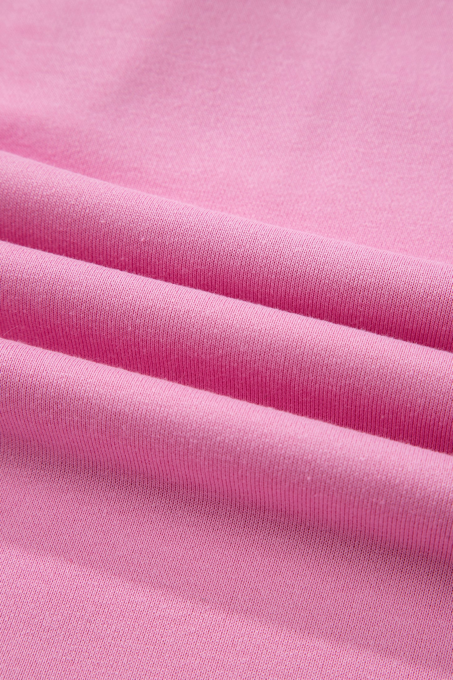 Bright Pink Polo Collar V Neck Pullover and Drawstring Sweatpants Set