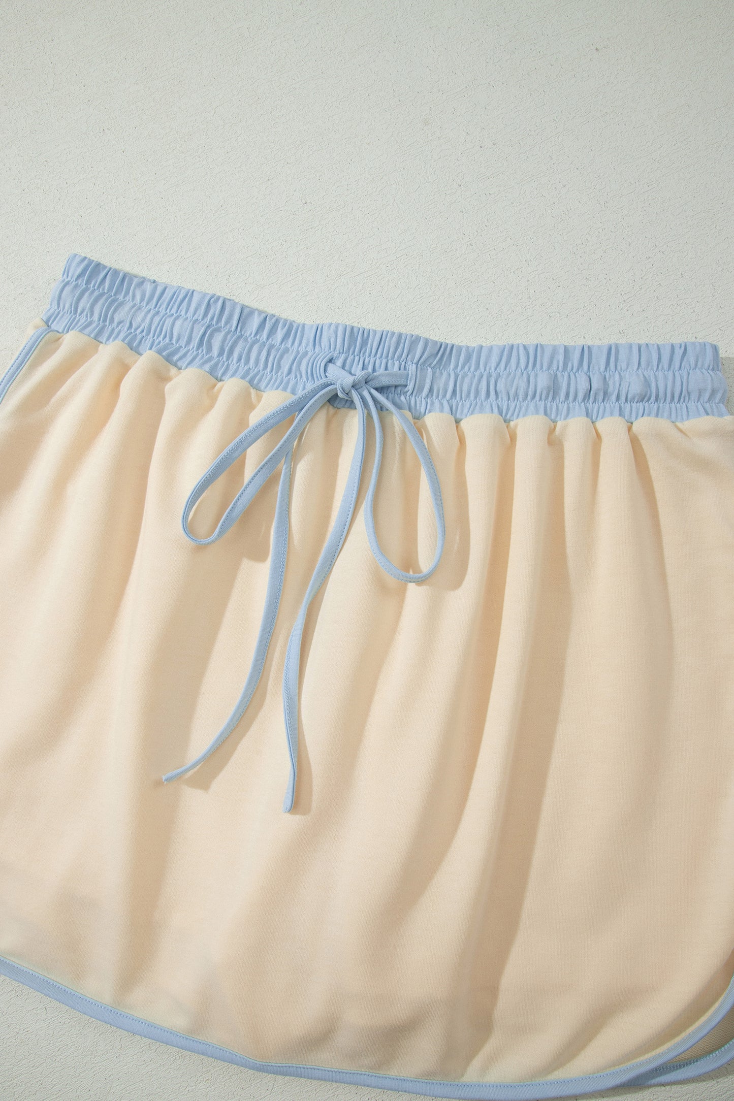 Apricot Colorblock Edge Drop Shoulder T Shirt and Skort 2Pcs Set