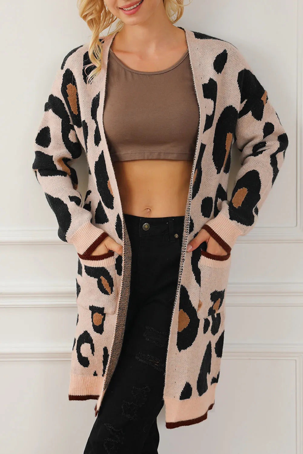 Leopard Animal Print Open Midi Cardigan - Chic Meadow Boutique 