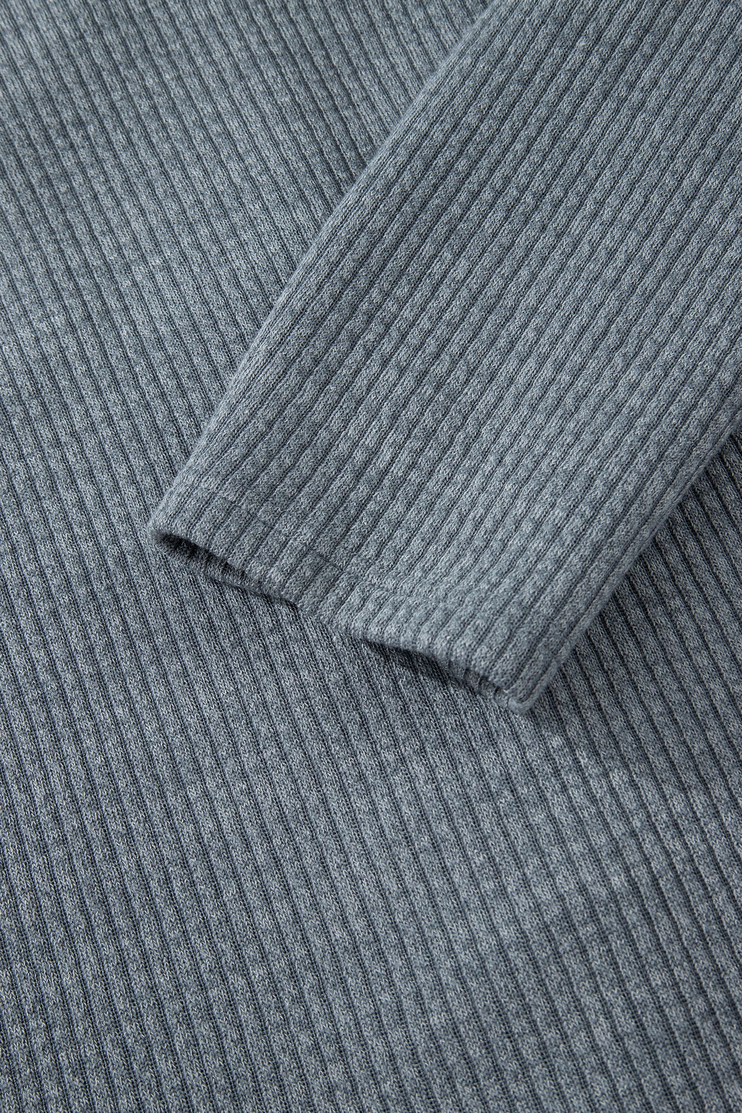 Medium Grey Ribbed Knit Buttons Front Flap Pocket Casual Shacket