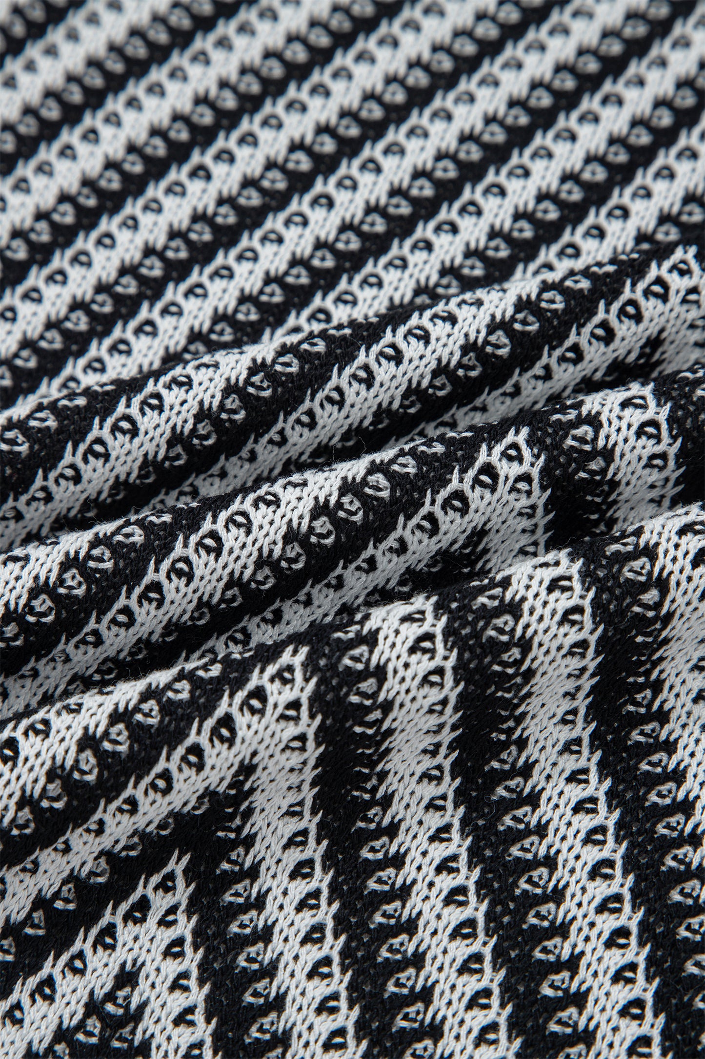 Black Contrast Chevron Knit V Neck Sweater Vest