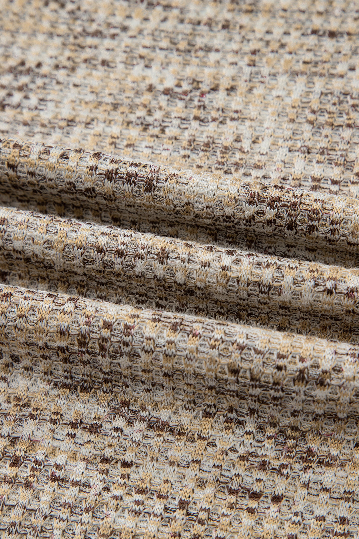 Pale Khaki Heather Textured Ruffle Sleeve Top and Drawstring Shorts Set