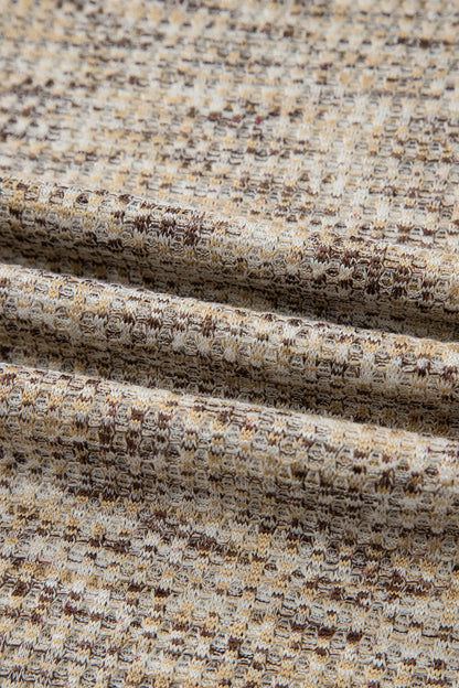 Pale Khaki Heather Textured Ruffle Sleeve Top and Drawstring Shorts Set