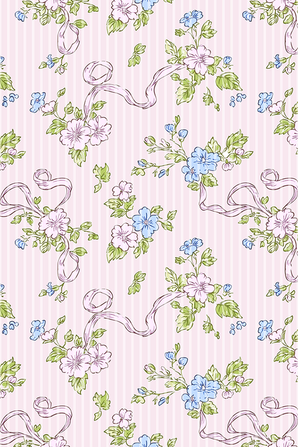 Pink Floral Striped Print Contrast Trim Tie Split Neck Mini Dress