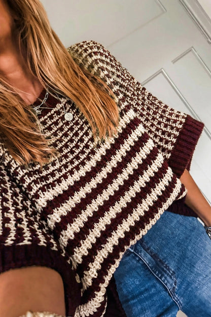 Red 3/4 Draped Sleeve Slouchy Sweater