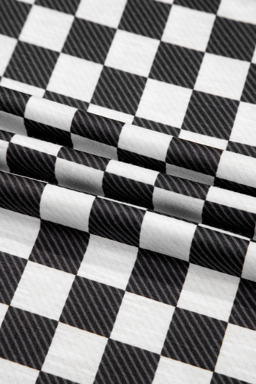 Black Checkerboard T Shirt and High Waist Skorts 2 Piece Outfit