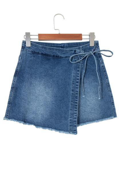Ashleigh Blue Wrapped Tied Waist Denim Skort