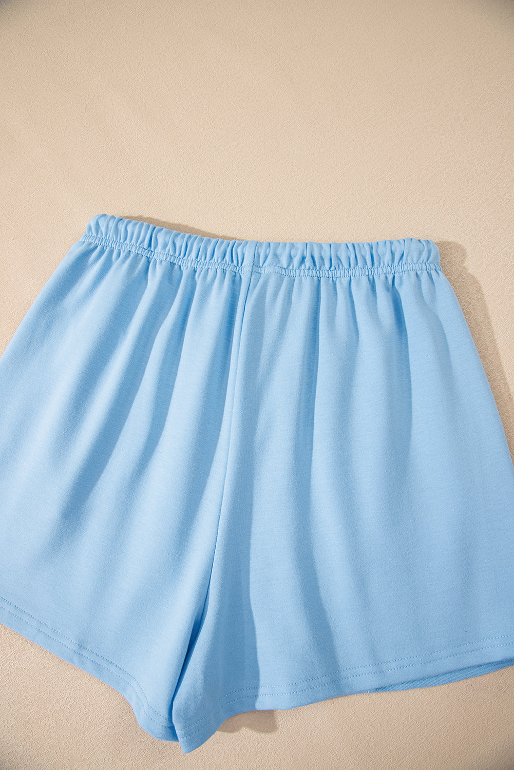 Myosotis V Neck Drop Shoulder Tee and Patchwork Drawstring Shorts Set