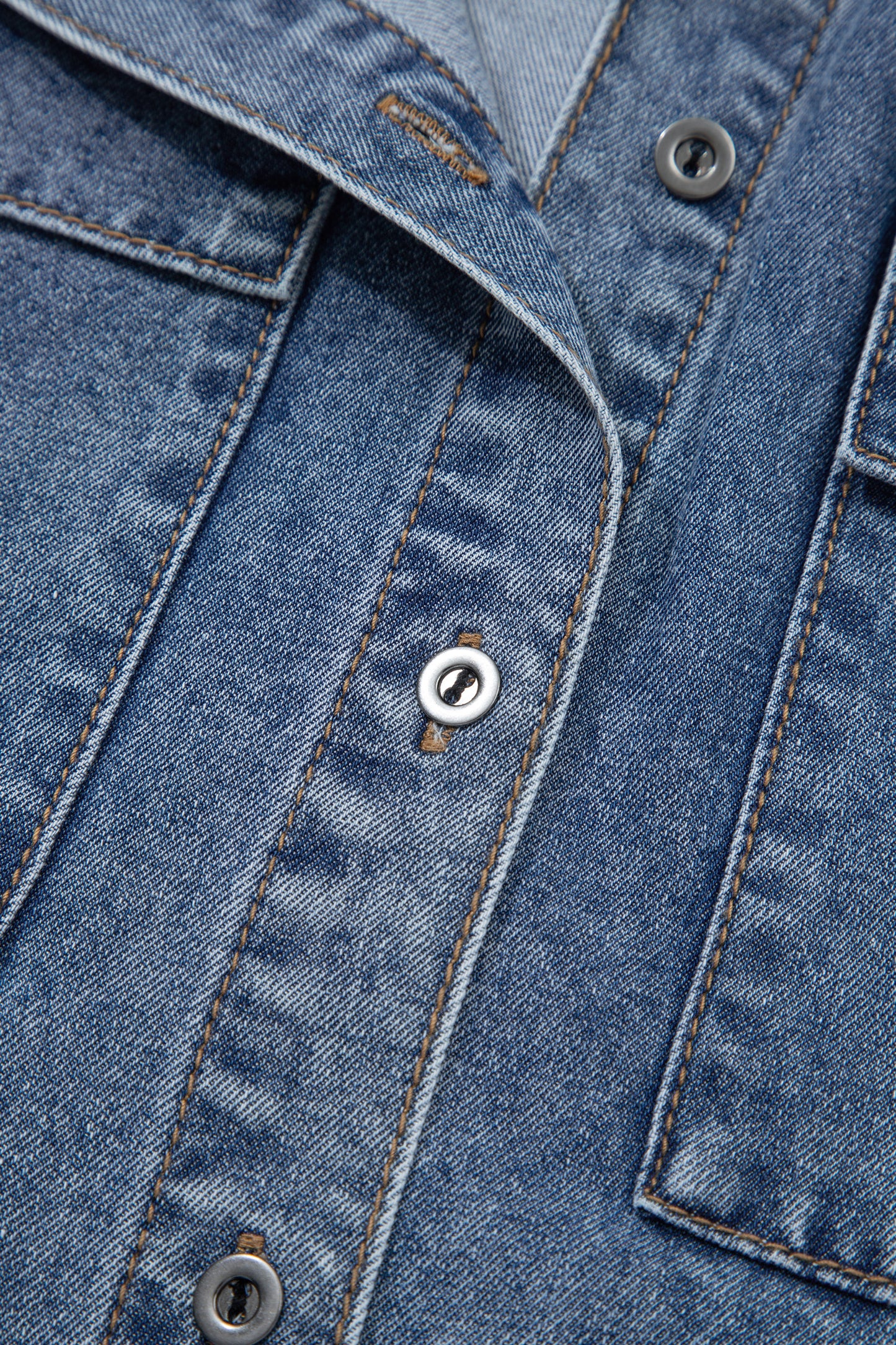 Ashleigh Blue Button Flap Pocket Cuffed Short Sleeve Denim Shirt