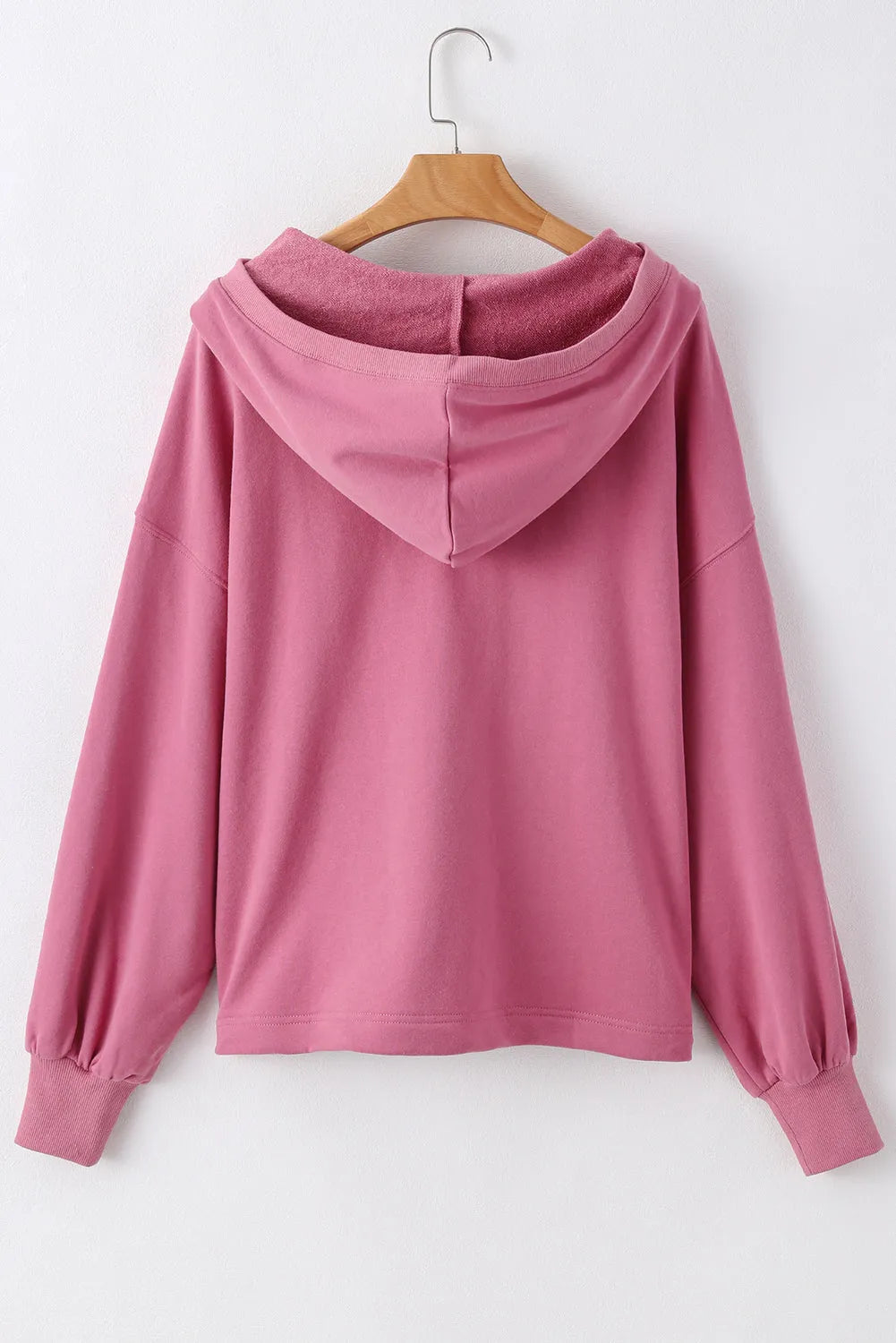 Valerian Solid Kangaroo Pocket Half Zipper Oversized Hoodie - Chic Meadow Boutique 