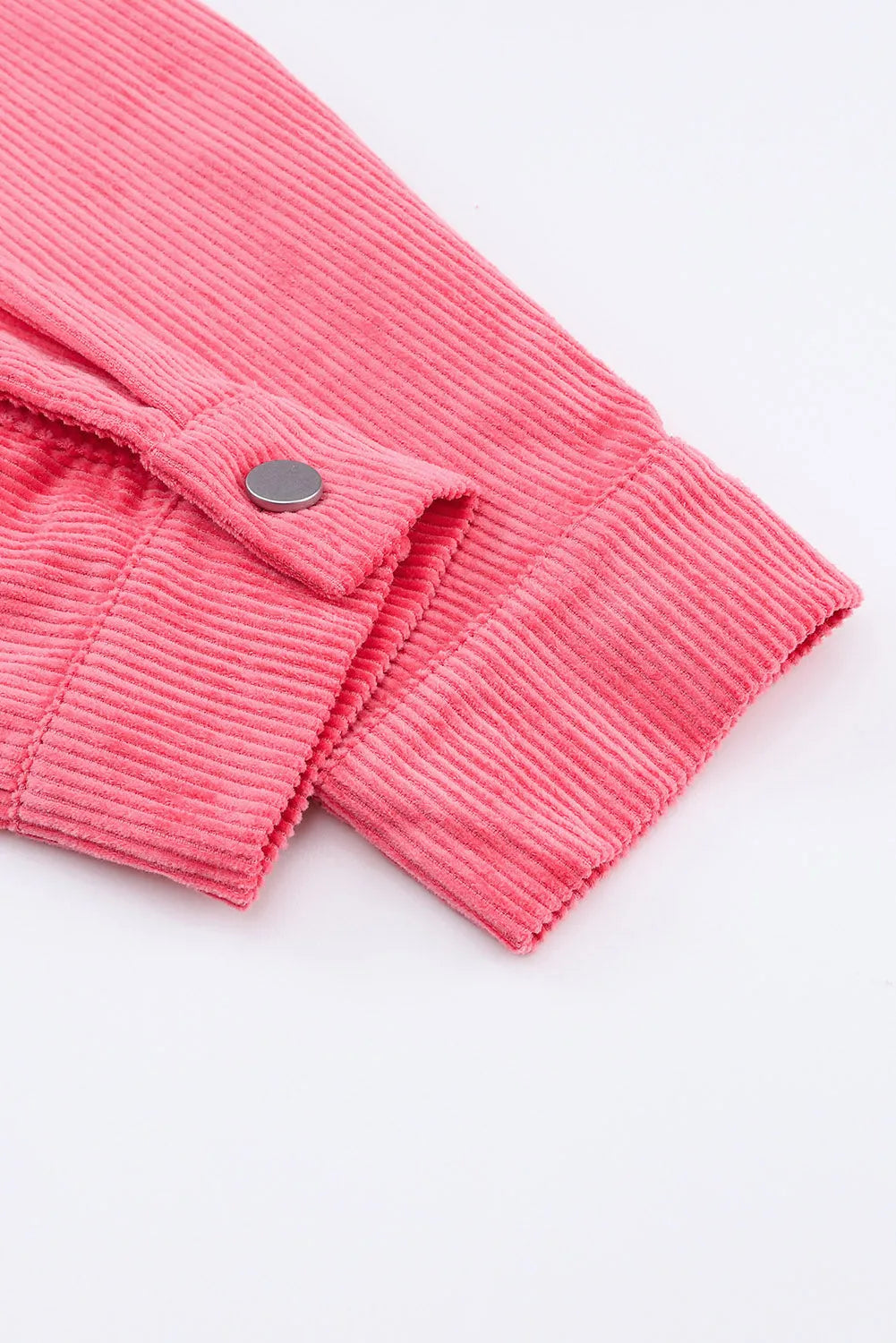 Pink Buttoned Flap Pocket Corduroy Jacket - Chic Meadow Boutique 