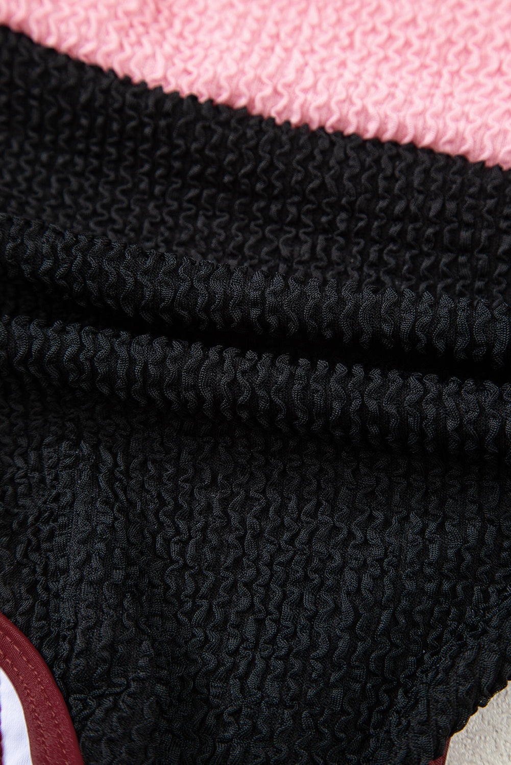 Burgundy Color Block High Waisted Sexy Bikini Set