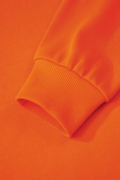 Orange Varsity Striped Detail Drop Shoulder Oversized Sweatshirt