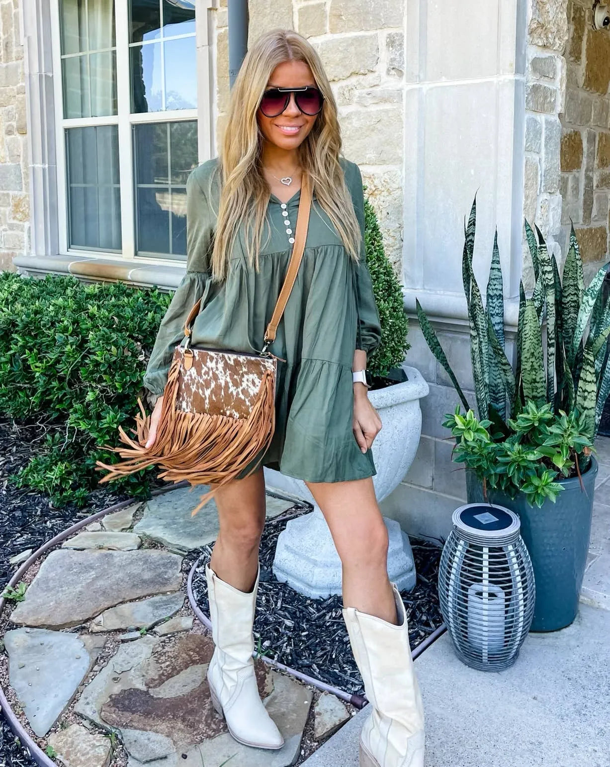 THE JESSE CROSSBODY cowhide fringe tassel purse bag - Chic Meadow Boutique 