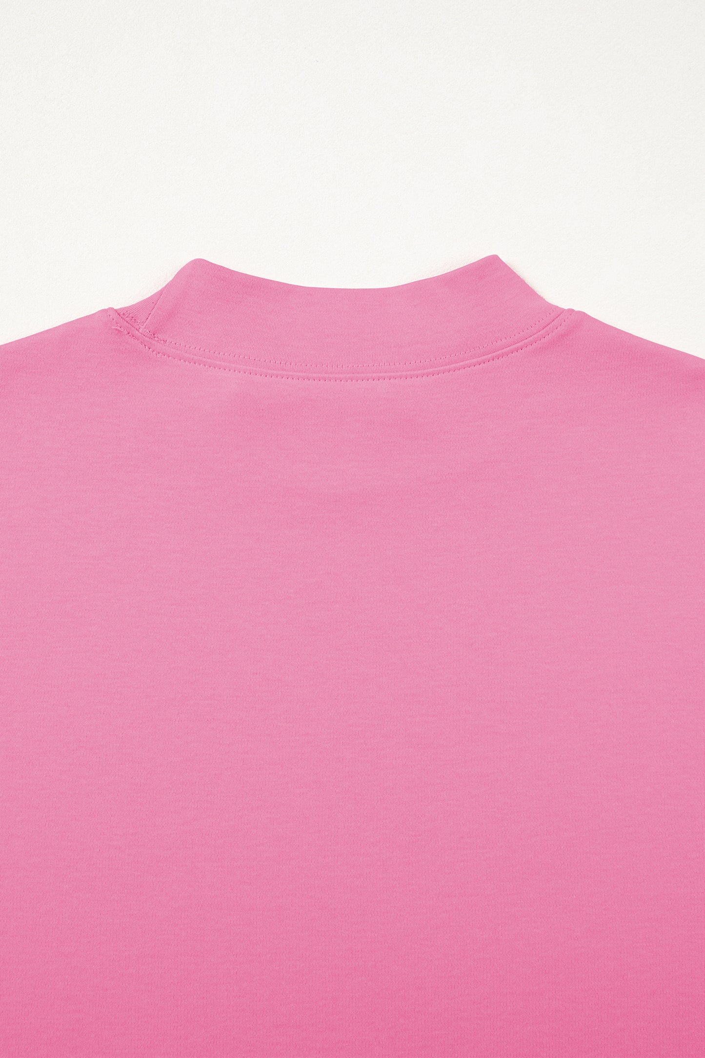 Sachet Pink Solid Color High Neck Oversize Tee