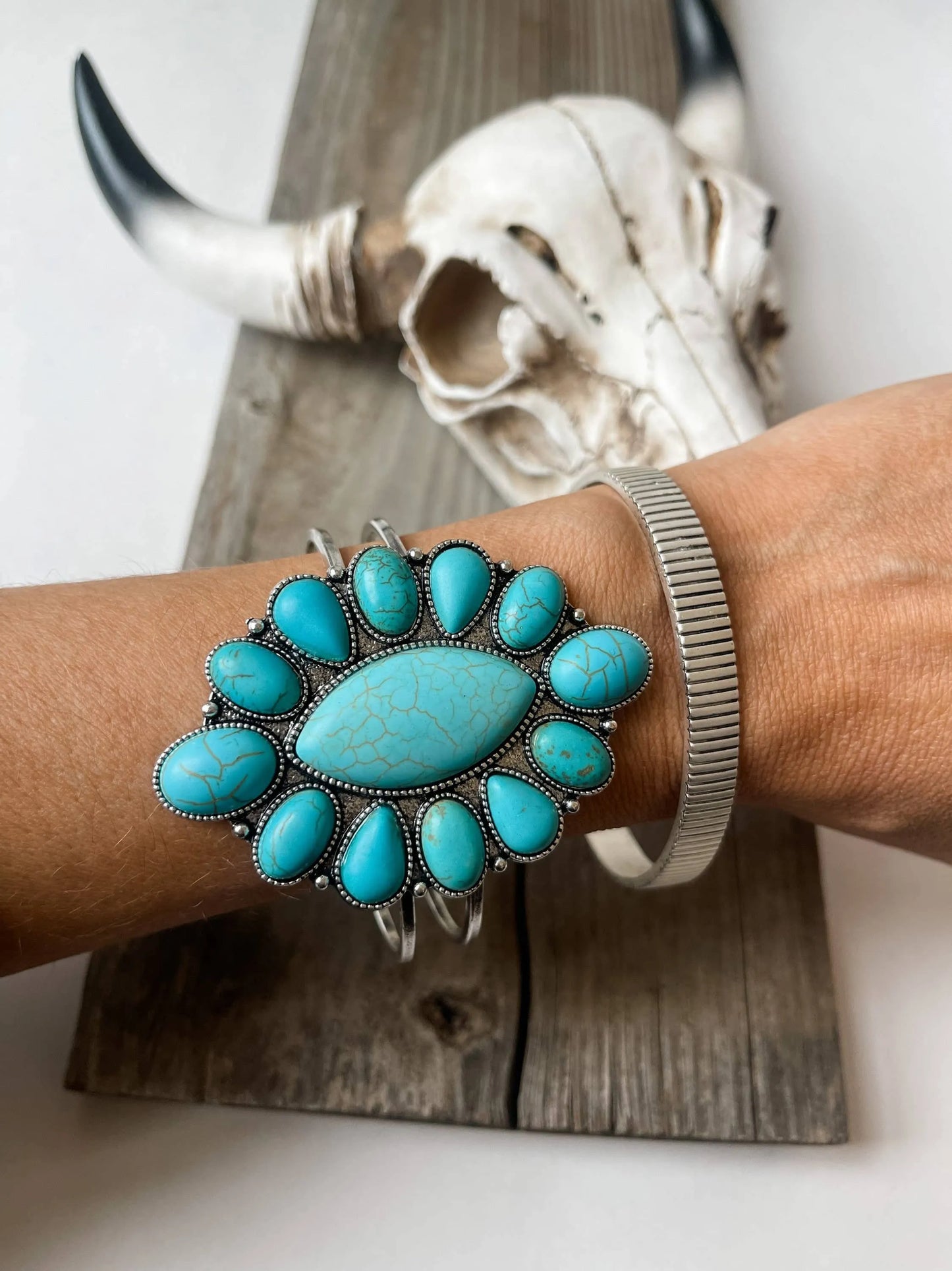 Western Flower Cuff Bracelet - Chic Meadow Boutique 