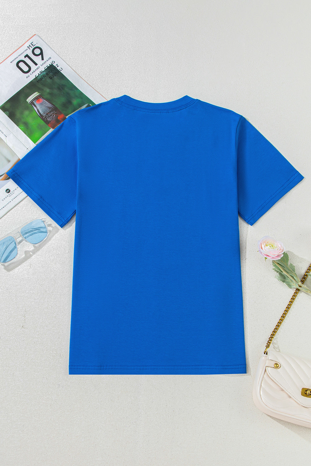 Blue Sunflower Boots Graphic Western Fashion T Shirt