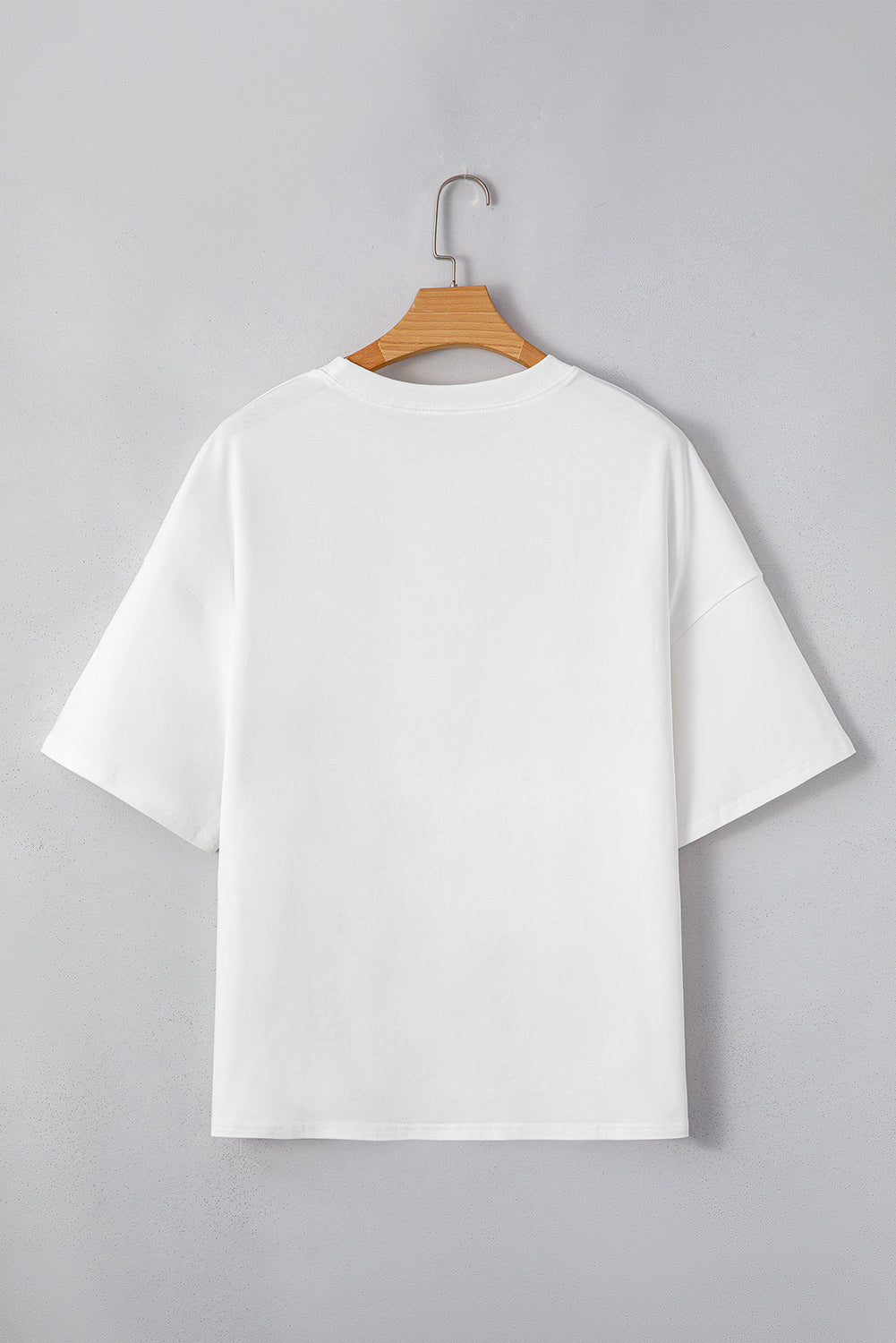 White Star Layered Patched Graphic Drop Shoulder Half Sleeve Loose Tee