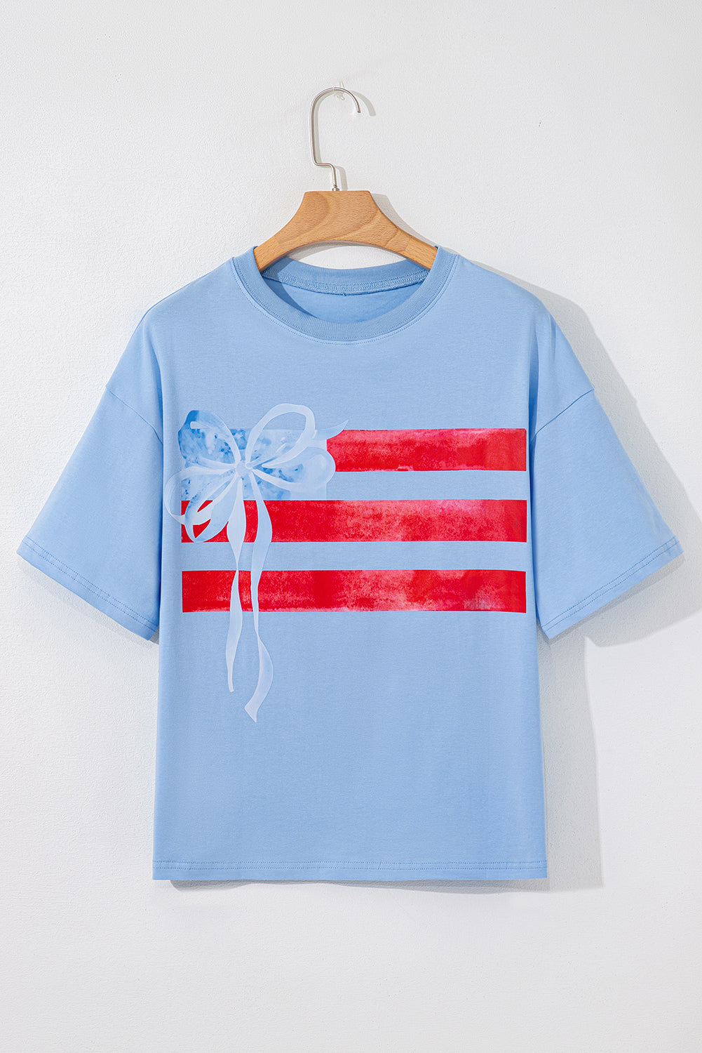 Myosotis Flag Bow Graphic Crewneck Tee