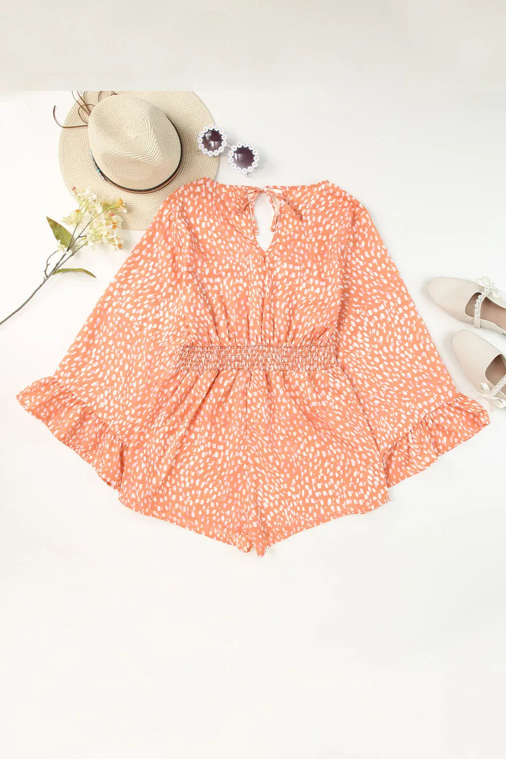 Orange Animal Spotted Print Romper - Chic Meadow Boutique 