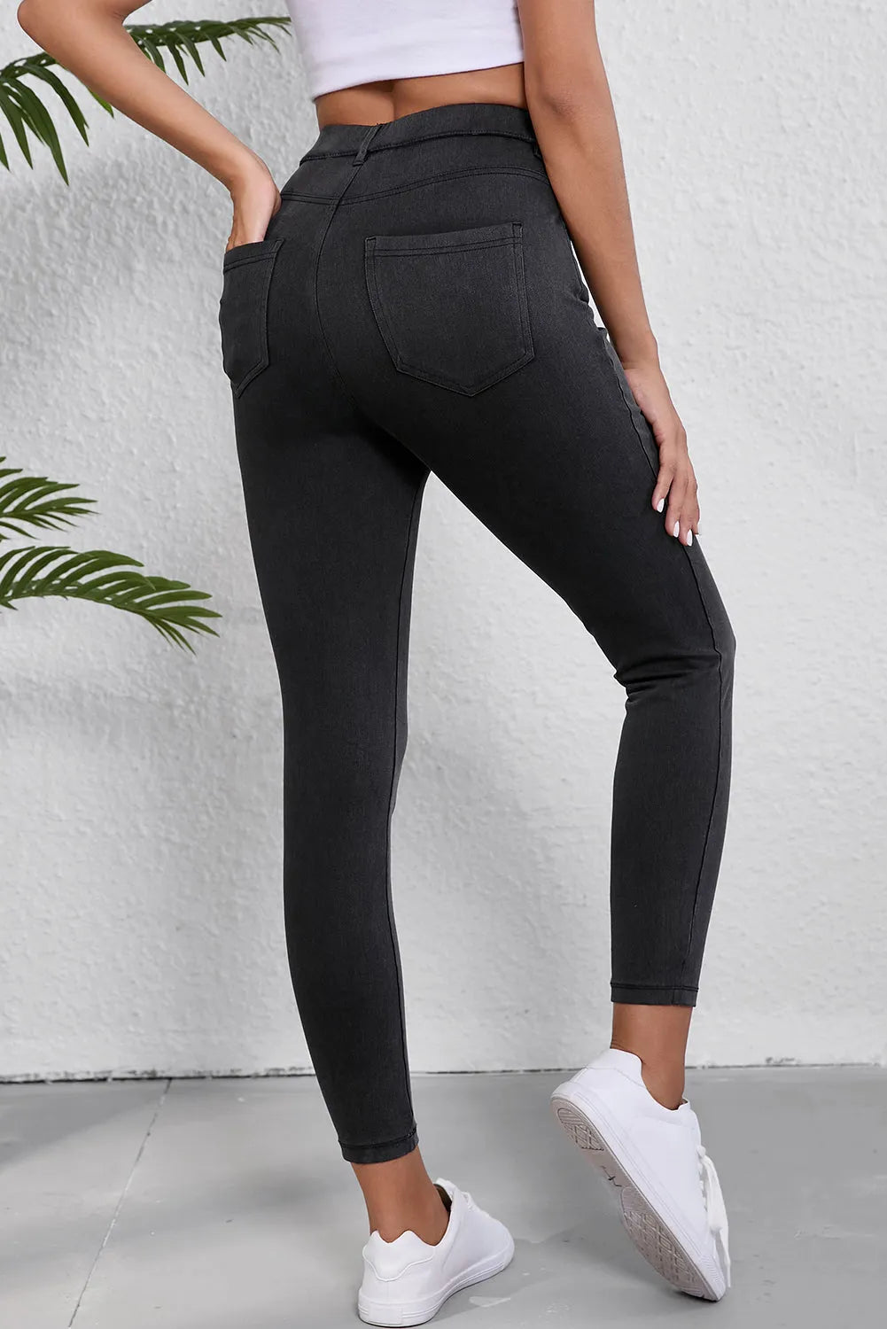 Black Skinny Fit Ankle High Waist Jeans - Chic Meadow Boutique 