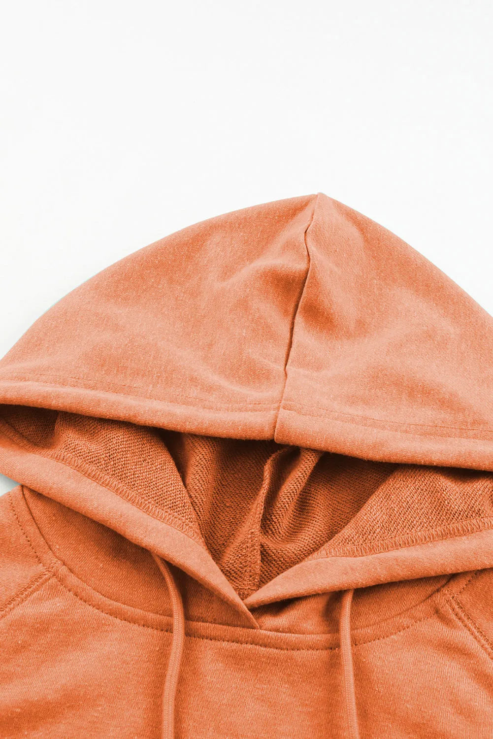 Orange Mineral Wash Kangaroo Pocket Drawstring Pullover Hoodie - Chic Meadow Boutique 