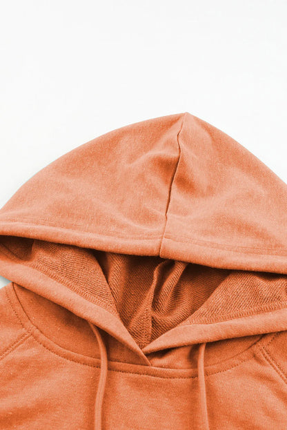 Orange Mineral Wash Kangaroo Pocket Drawstring Pullover Hoodie - Chic Meadow Boutique 