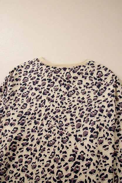 Parchment Leopard Print Crew Neck Sweatshirt - Chic Meadow Boutique 