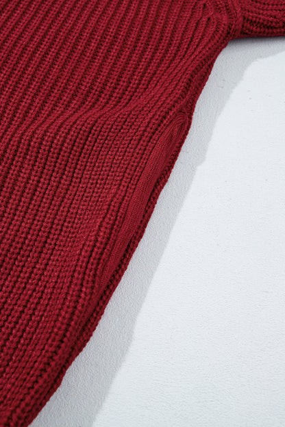 Red Dahlia Solid Color Knit Oversized Button Front Sweater Cardigan