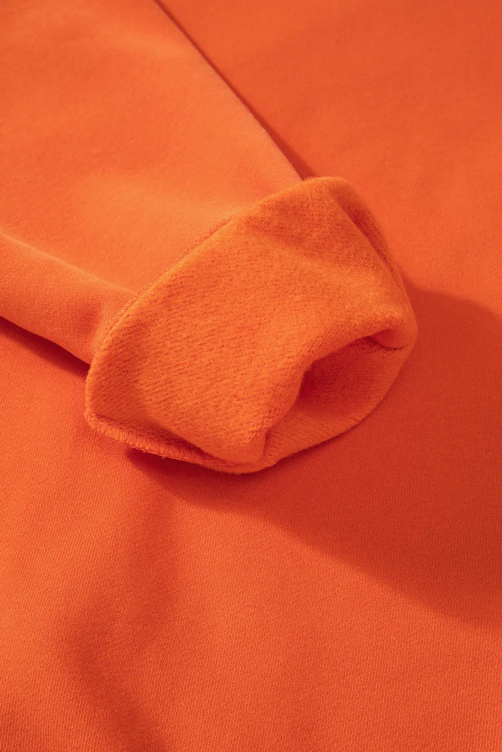 Russet Orange Solid Fleece Lined Drop Shoulder Terry Sweatshirt - Chic Meadow Boutique 