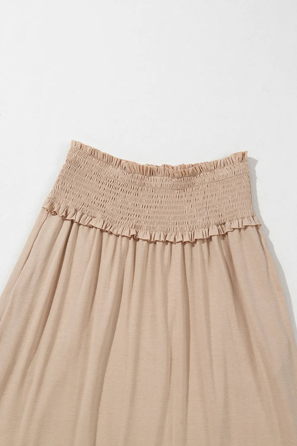 Parchment Smocked Waist Ruffled Maxi Skirt - Chic Meadow Boutique 