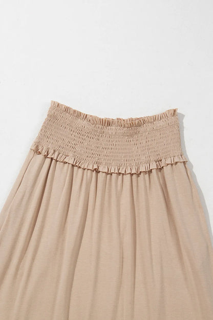 Parchment Smocked Waist Ruffled Maxi Skirt - Chic Meadow Boutique 