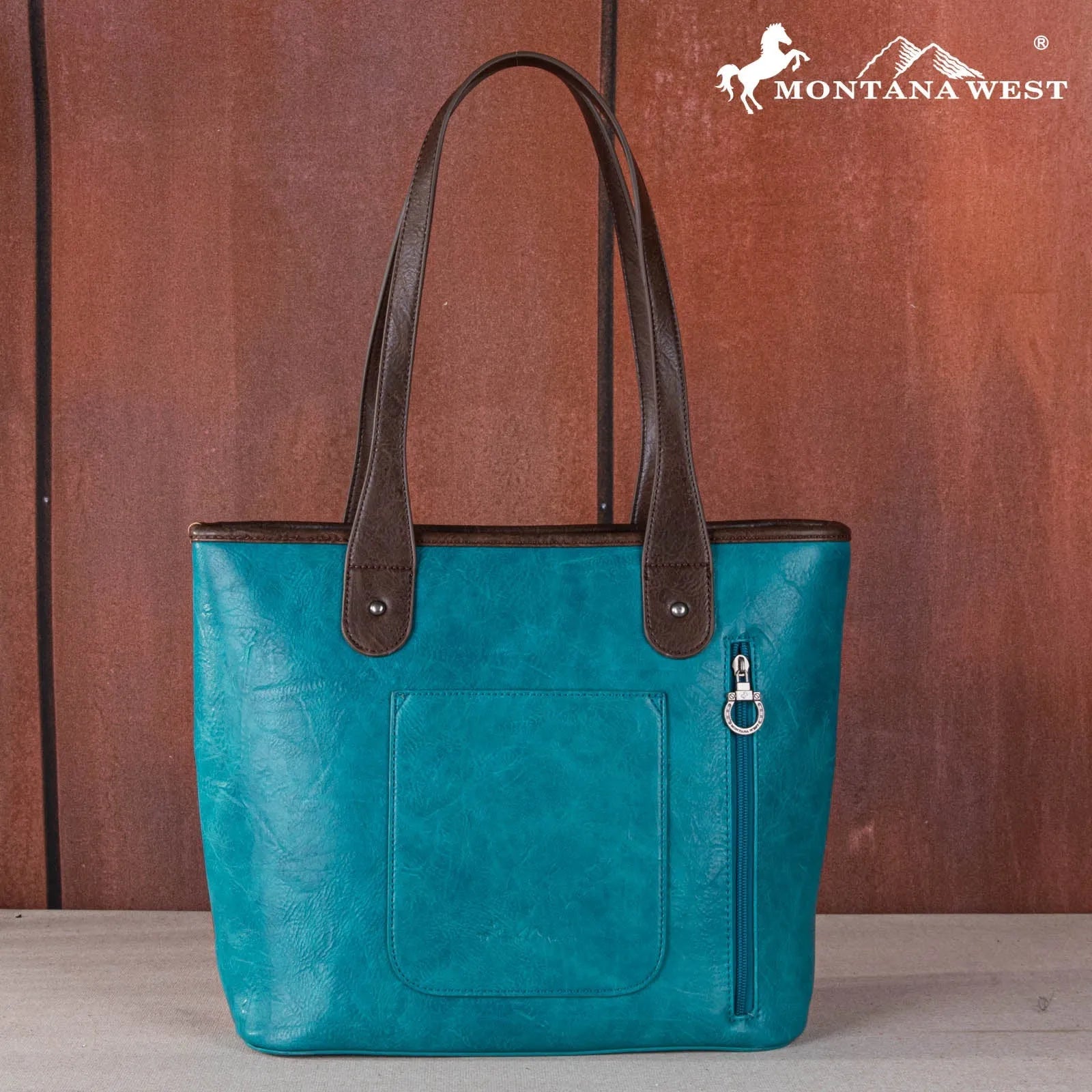 Montana West Embroidered scroll Cut-out Collection Tote - Turquoise - Chic Meadow Boutique 