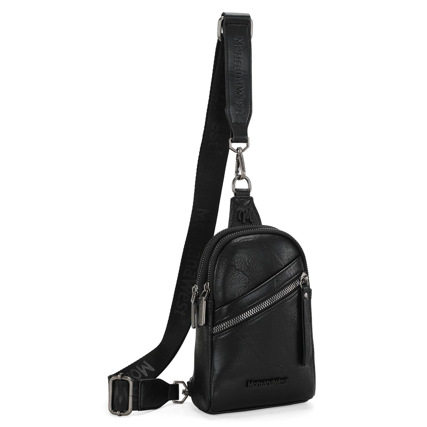 Montana West Sling Bag/Crossbody/Chest Bag - Black - Chic Meadow Boutique